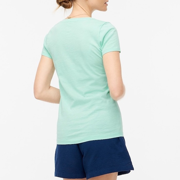 J. CREW V-Neck Tee Vintage Slub Cotton Sunwashed Mint Short Sleeve T-Shirt NWT - Picture 4 of 9